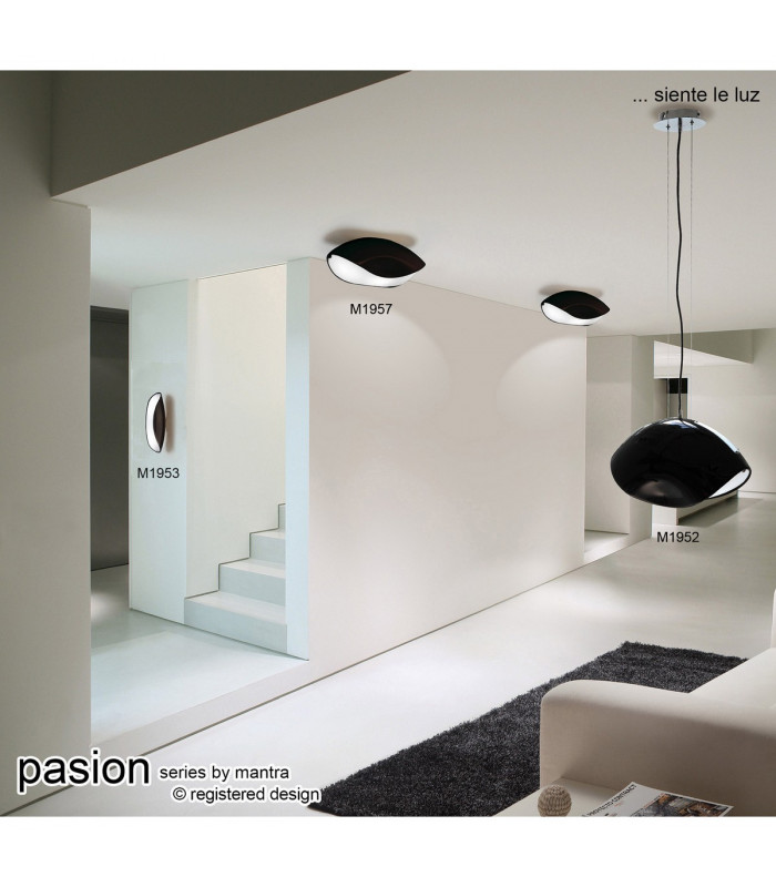 Pasion Rectangular Pendant 3 Light E27 Gloss Black/White Acrylic/Polished Chrome CFL Lamps INCLUDED-4