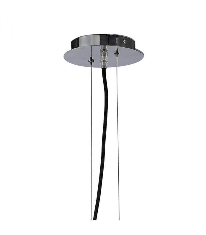 Pasion Rectangular Pendant 3 Light E27 Gloss Black/White Acrylic/Polished Chrome CFL Lamps INCLUDED-7
