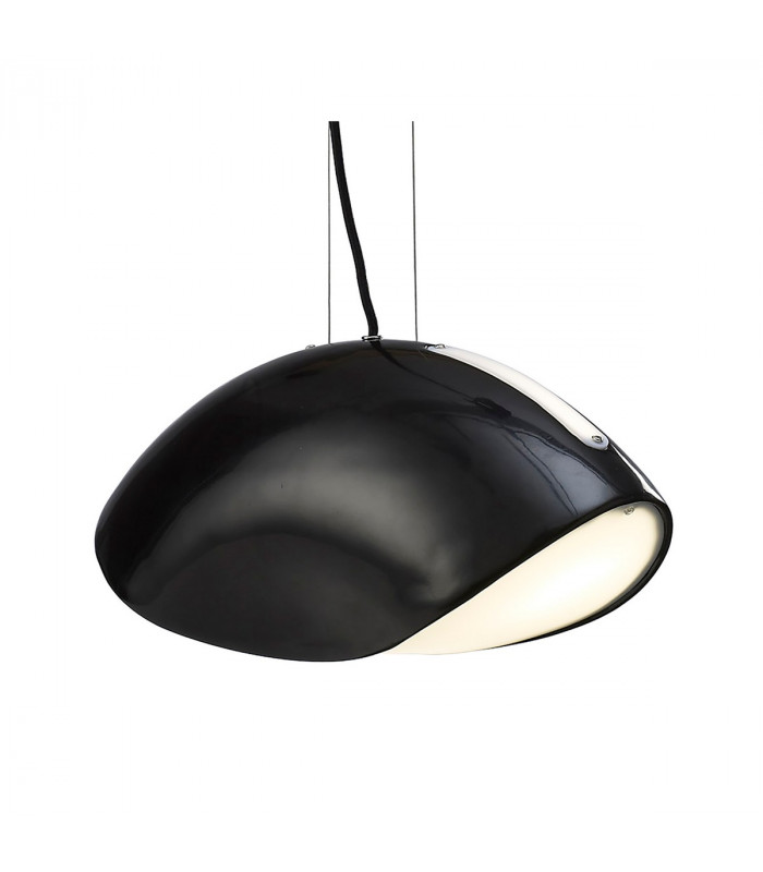 Pasion Rectangular Pendant 3 Light E27 Gloss Black/White Acrylic/Polished Chrome CFL Lamps INCLUDED-8
