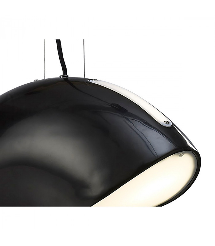 Pasion Rectangular Pendant 3 Light E27 Gloss Black/White Acrylic/Polished Chrome CFL Lamps INCLUDED-9