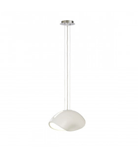 Pasion Oval Pendant 3 Light E27 Gloss White/White Acrylic/Polished Chrome CFL Lamps INCLUDED-1