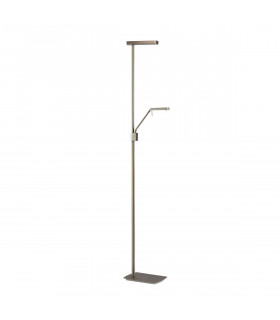 Phuket Floor Lamp 2 Light 21W Down 7W Up LED 3000K, 3000lm, Touch Dimmer, Satin Nickel, 3yrs Warranty ITEM IS COLLECTION ONLY