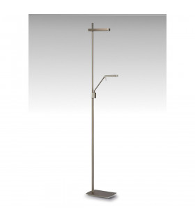 Phuket Floor Lamp 2 Light 21W Down 7W Up LED 3000K, 3000lm, Touch Dimmer, Satin Nickel, 3yrs Warranty ITEM IS COLLECTION ONLY