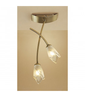 Pietra Ceiling 2 Light G9 Antique Brass-2