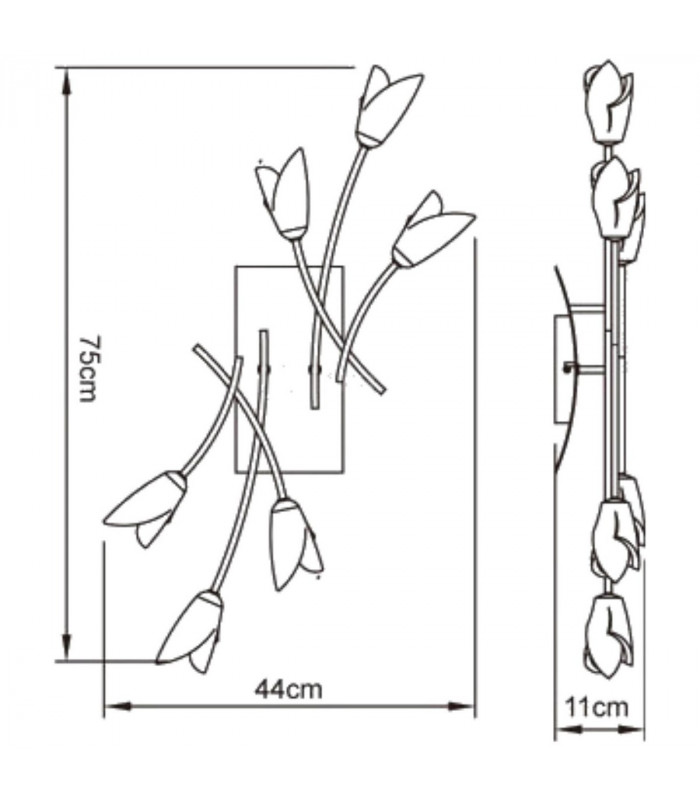 Pietra Ceiling/Wall Switched 6 Light G9 Polished Chrome-7