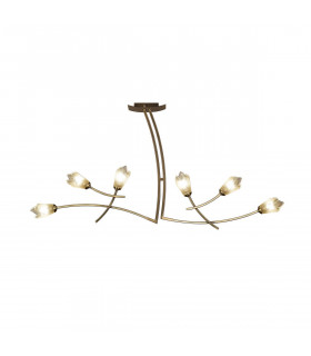Pietra Linear Pendant 2 Arm 6 Light G9 Antique Brass-1