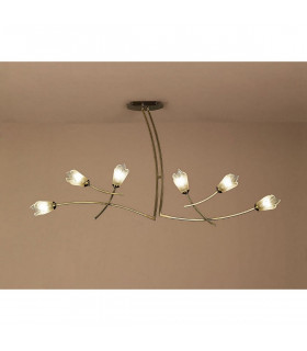Pietra Linear Pendant 2 Arm 6 Light G9 Antique Brass-2