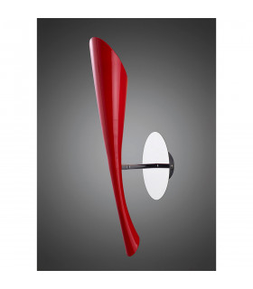 Pop Wall Lamp Switched 1 Light E27, Gloss Red/White Acrylic/Polished Chrome, CFL Lamps INCLUDED
