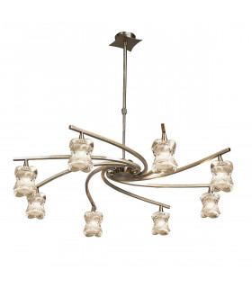 Rosa Del Desierto Telescopic Pendant 8 Light G9 Antique Brass-1