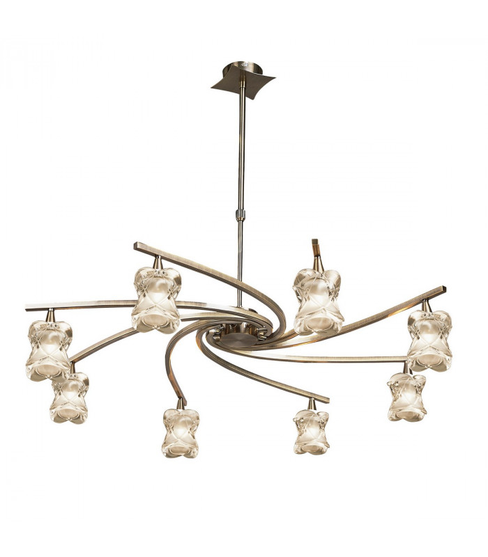 Rosa Del Desierto Telescopic Pendant 8 Light G9 Antique Brass-1