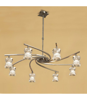 Rosa Del Desierto Telescopic Pendant 8 Light G9 Antique Brass-2
