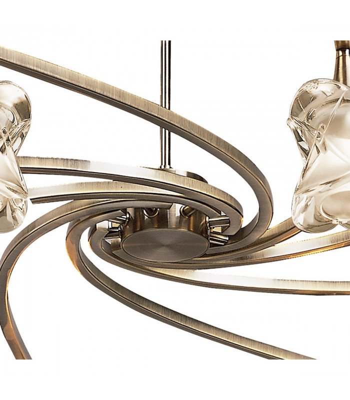 Rosa Del Desierto Telescopic Pendant 8 Light G9 Antique Brass-5