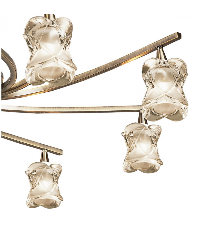 Rosa Del Desierto Telescopic Pendant 8 Light G9 Antique Brass-7