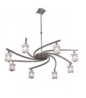 Rosa Del Desierto Telescopic Pendant 8 Light G9 Satin Nickel-1