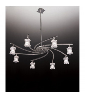 Rosa Del Desierto Telescopic Pendant 8 Light G9 Satin Nickel-2