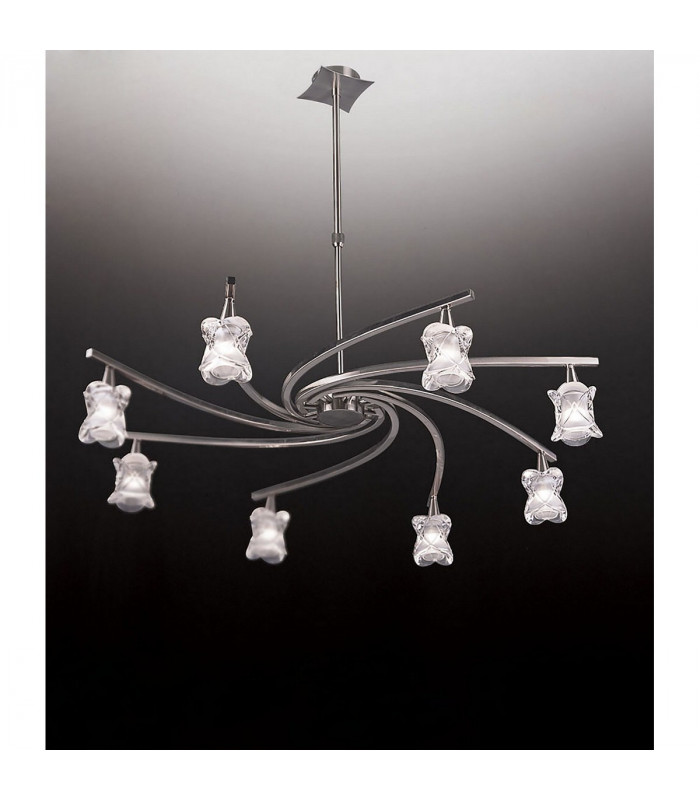 Rosa Del Desierto Telescopic Pendant 8 Light G9 Satin Nickel-2