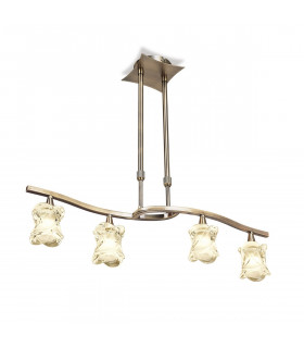 Rosa Del Desierto Telescopic Linear Pendant Line 4 Light G9 Antique Brass-1