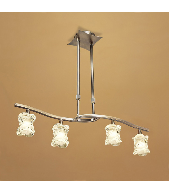 Rosa Del Desierto Telescopic Linear Pendant Line 4 Light G9 Antique Brass-2