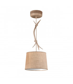 Sabina Pendant 30cm Round 1 x E27 (Max 20W) Imitation Wood Linen Shade-1