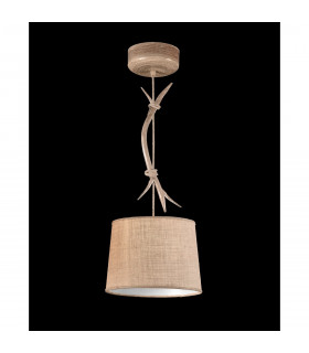 Sabina Pendant 30cm Round 1 x E27 (Max 20W) Imitation Wood Linen Shade-2