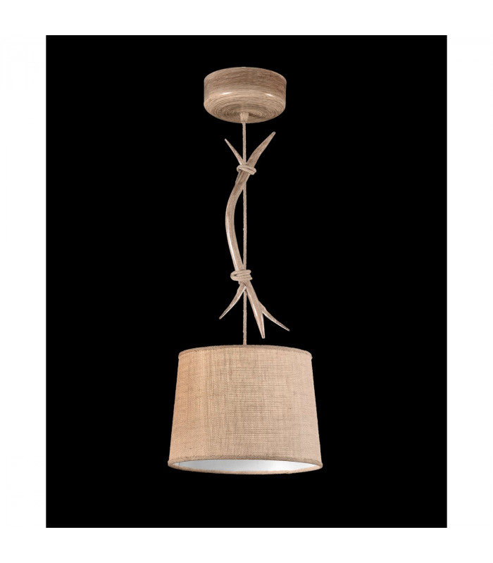 Sabina Pendant 30cm Round 1 x E27 (Max 20W) Imitation Wood Linen Shade-2