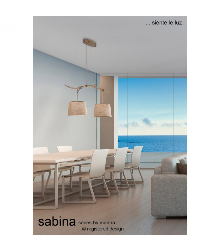 Sabina Pendant 30cm Round 1 x E27 (Max 20W) Imitation Wood Linen Shade-5