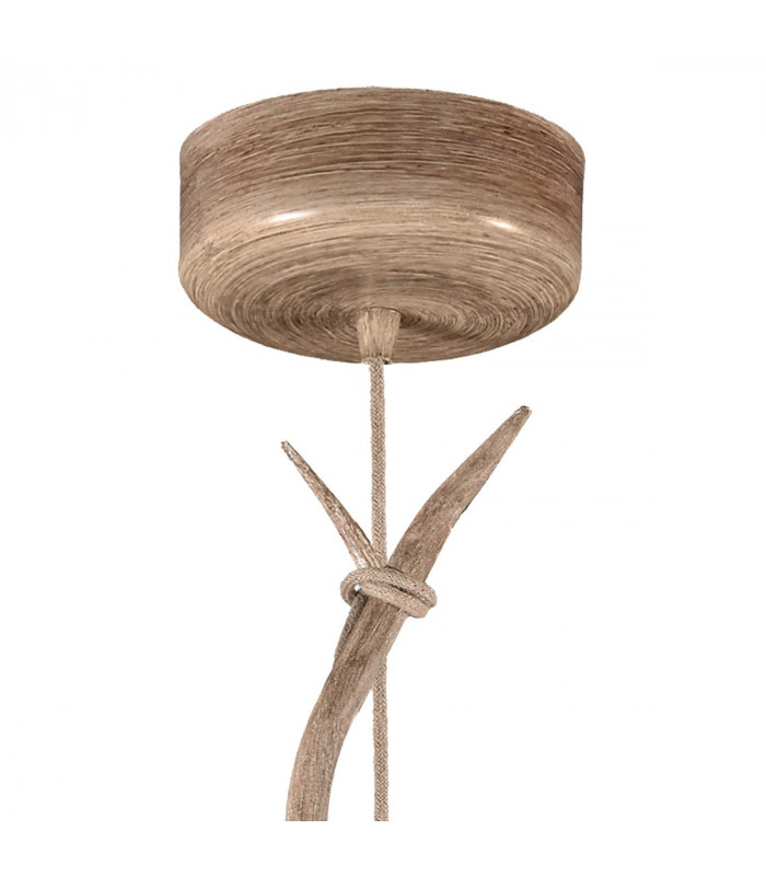 Sabina Pendant 30cm Round 1 x E27 (Max 20W) Imitation Wood Linen Shade-8