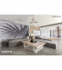Sabina Ceiling 5 x E27 (Max 20W) Brown Linen Shade/White Acrylic-5