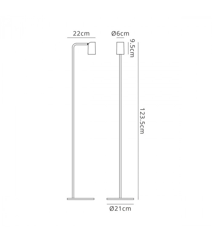 Sal Floor Lamp 1 Light GU10 Sand Black-9