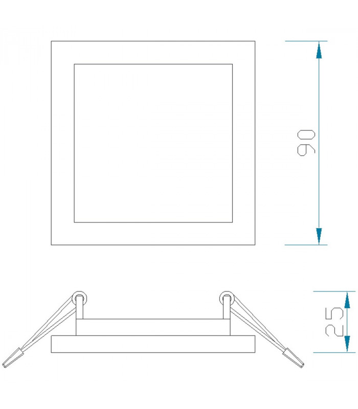 Saona 9cm Square Recessed Ultra Slim Downlight 6W LED 3000K 520lm Matt White Driver Included 3yrs Warranty-9