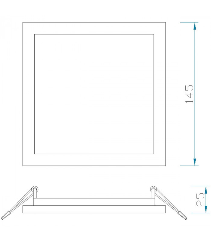 Saona 14.5cm Square Recessed Ultra Slim Downlight 12W LED 3000K 990lm Matt White Driver Included 3yrs Warranty-8