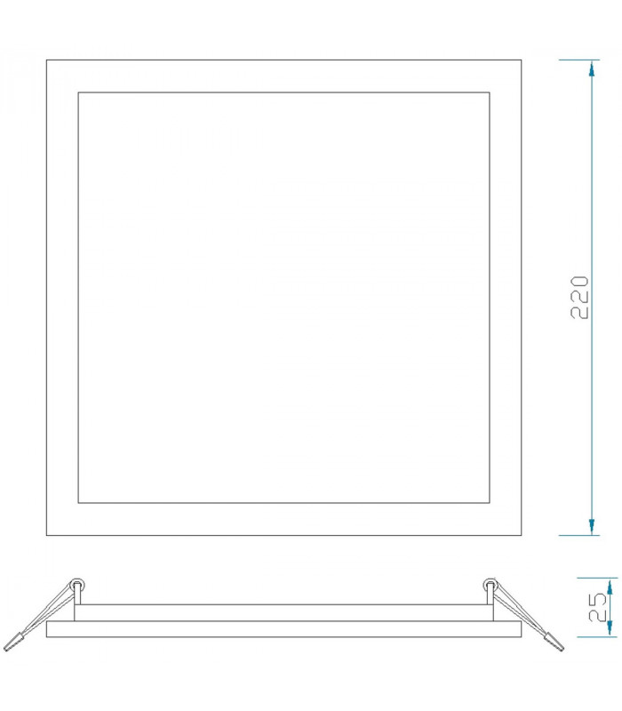 Saona 22.5cm Square Recessed Ultra Slim Downlight 24W LED 3000K 2090lm Matt White Driver Included 3yrs Warranty-9