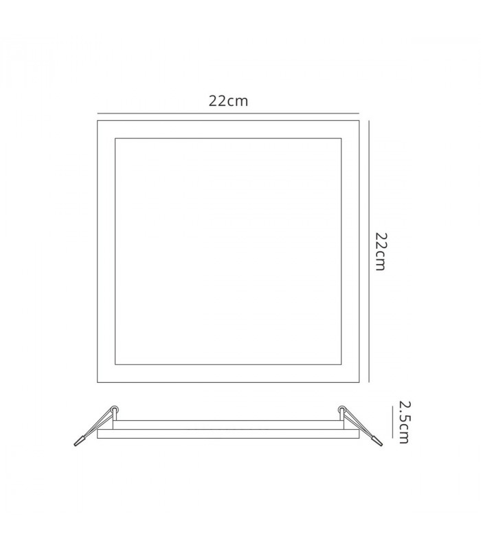 Saona 22.5cm Square Recessed Ultra Slim Downlight 24W LED 4000K 2200lm Matt White Driver Included 3yrs Warranty-11
