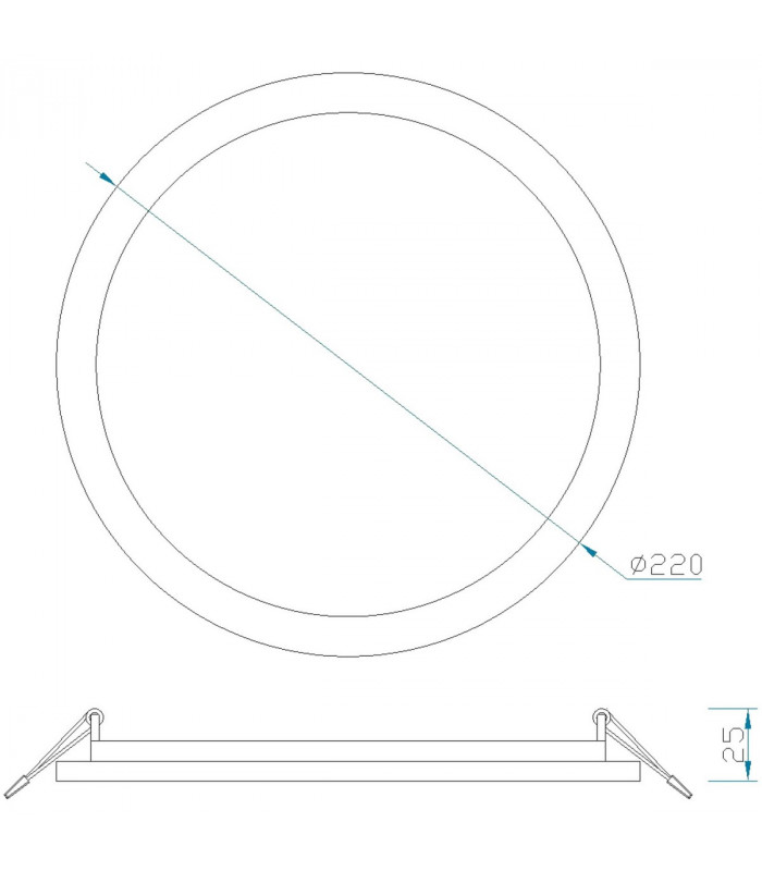 Saona 22.5cm Round Recessed Ultra Slim Downlight 24W LED 3000K 2090lm Matt White Driver Included 3yrs Warranty-10