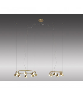 Shell 8+6 Light Pendant Round 70W LED 3000K 3710lm Gold 3yrs Warranty-2