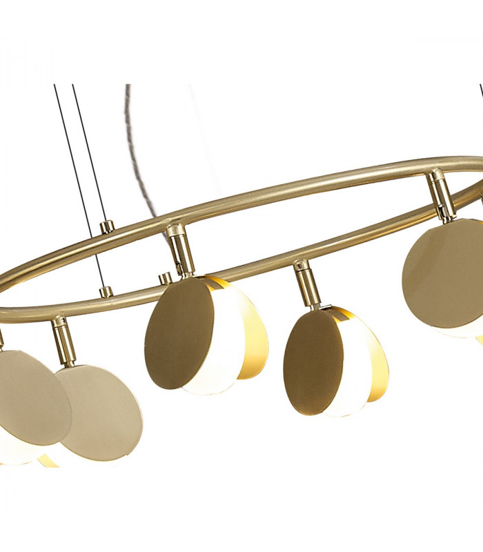 Shell 8+6 Light Pendant Round 70W LED 3000K 3710lm Gold 3yrs Warranty-6