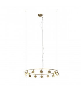 Shell 14 Light Pendant Round 60W LED 3000K 3180lm Gold 3yrs Warranty-1