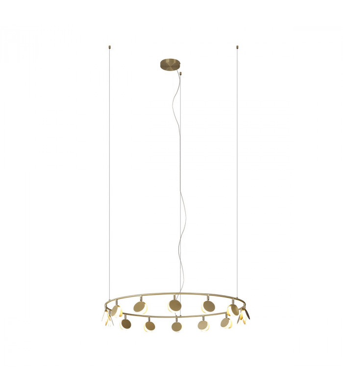 Shell 14 Light Pendant Round 60W LED 3000K 3180lm Gold 3yrs Warranty-1