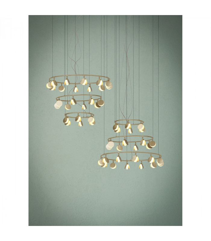 Shell 12 Light Pendant Round 50W LED 3000K 2650lm Gold 3yrs Warranty-4