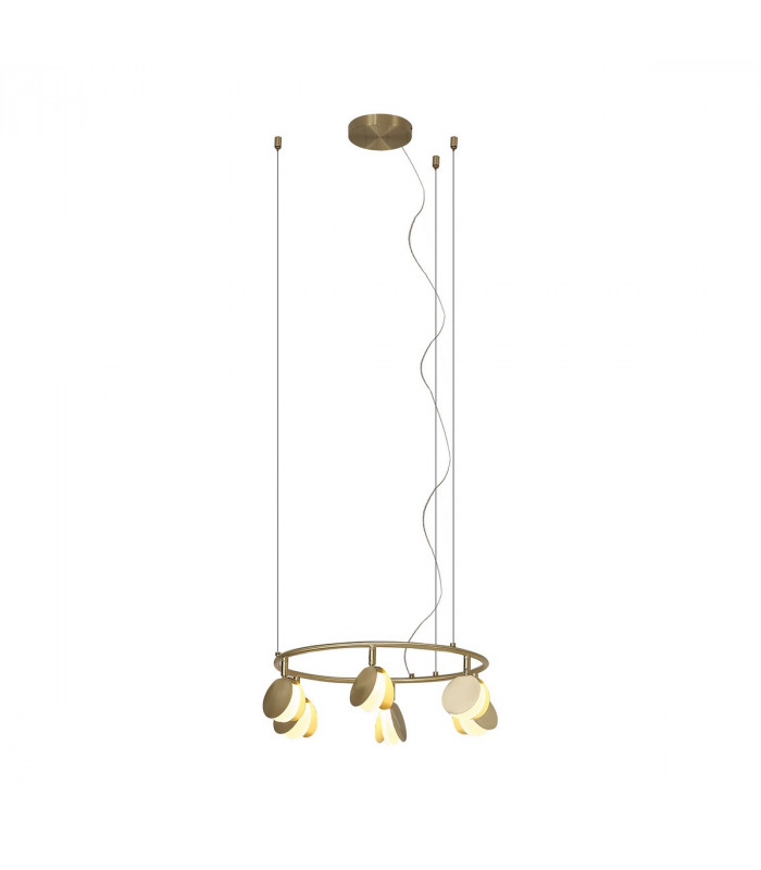 Shell 6 Light Pendant Round 30W LED 3000K 1590lm Gold 3yrs Warranty-1