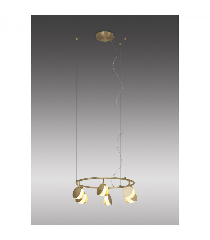 Shell 6 Light Pendant Round 30W LED 3000K 1590lm Gold 3yrs Warranty-2
