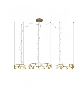 Shell 12+8+4 Light Pendant Round 120W LED 3000K 6360lm Gold 3yrs Warranty-1