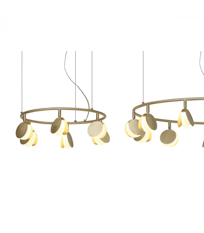 Shell 12+8+4 Light Pendant Round 120W LED 3000K 6360lm Gold 3yrs Warranty-4