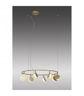Shell 8 Light Pendant Round 40W LED 3000K 2120lm Gold 3yrs Warranty-2