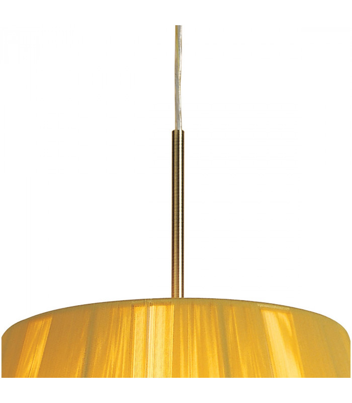 Siena Pendant Round 1 Light E27 Antique Brass With Amber Cream Shade And Amber Crystal-4