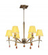 Siena Pendant Round 6 Light E14 Antique Brass With Amber Cream Shades And Amber Crystal-1