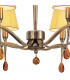 Siena Pendant Round 6 Light E14 Antique Brass With Amber Cream Shades And Amber Crystal-5