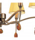 Siena Pendant Round 6 Light E14 Antique Brass With Amber Cream Shades And Amber Crystal-7
