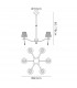 Siena Pendant Round 6 Light E14 Antique Brass With Amber Cream Shades And Amber Crystal-9