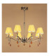 Siena Pendant Round 8 Light E14 Antique Brass With Amber Cream Shades And Amber Crystal-2